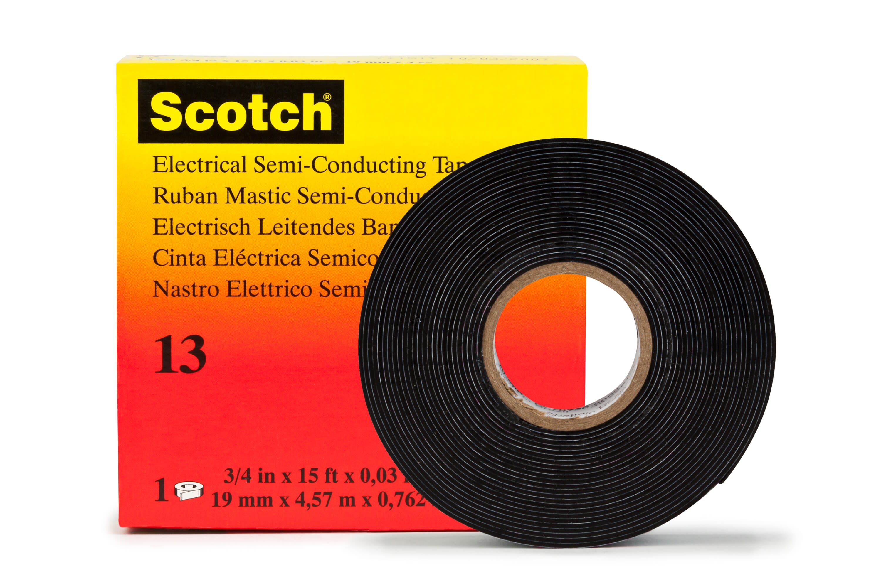 3M - Nastro per media tensione Scotch™ 13, nero, 19 mm x 4,5 m, 50 per confezione