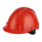 3M - Elmetto 3M™, Uvicator, blocco su perno, ventilato, fascia antisudore in plastica, rosso, G3000CUV-RD