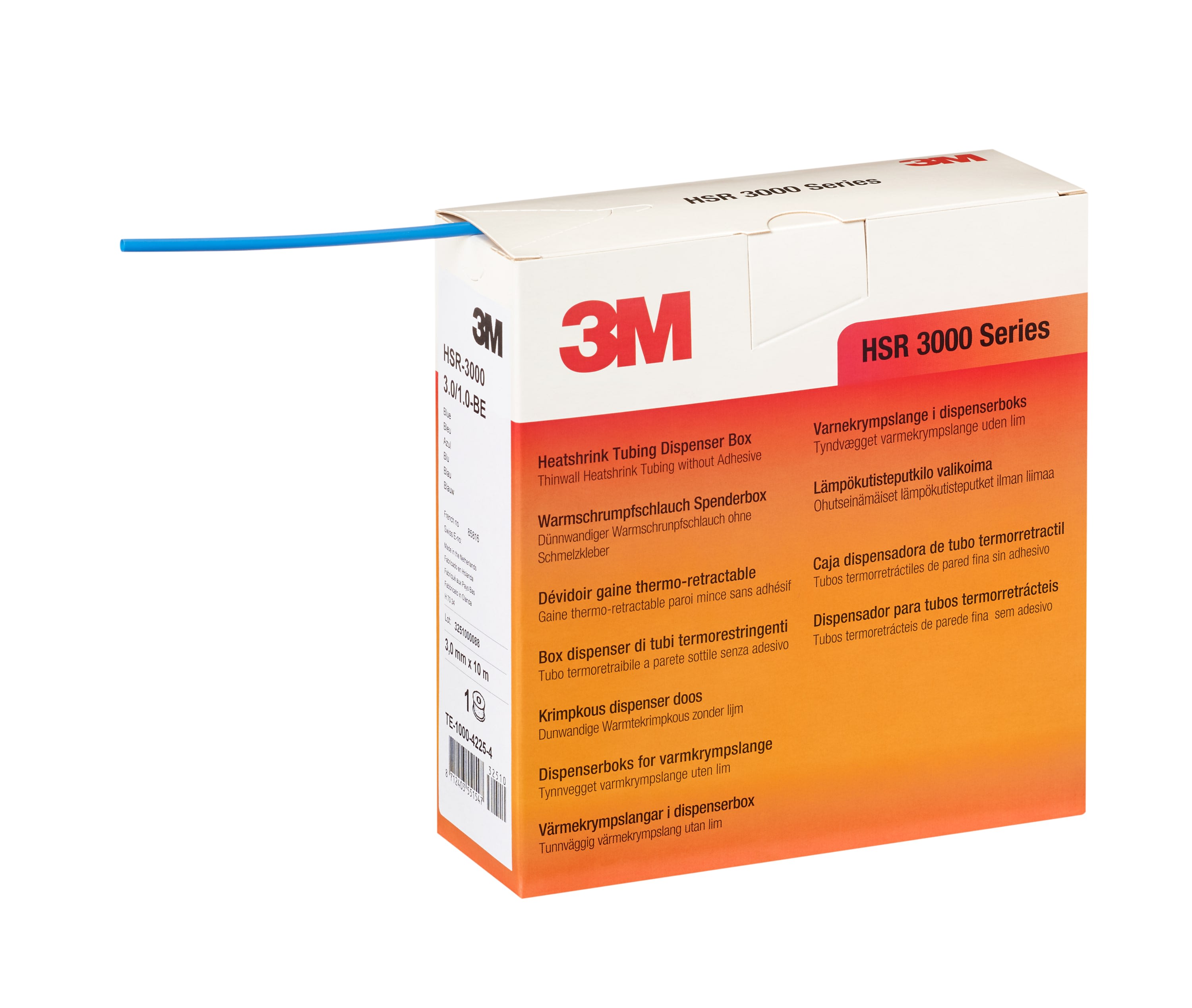 3M - Guaina termorestringente 3M™ HSR-3000 3,0/1,0 mm blu,  Confezione Dispenser da 10 mt.