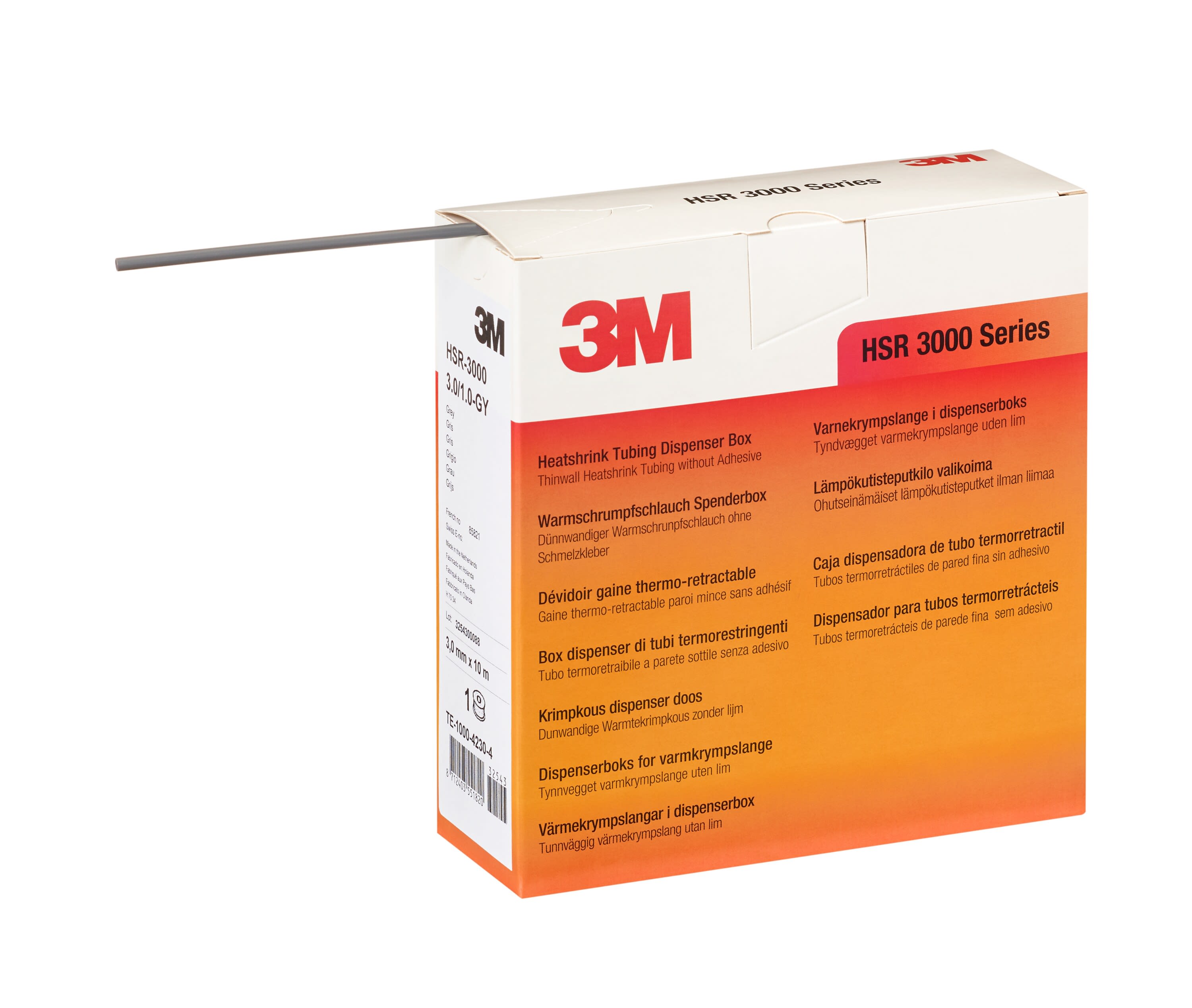 3M - Guaina termorestringente 3M™ HSR-3000 9,0/3,0 mm grigio, Confezione Dispenser da 7 mt.