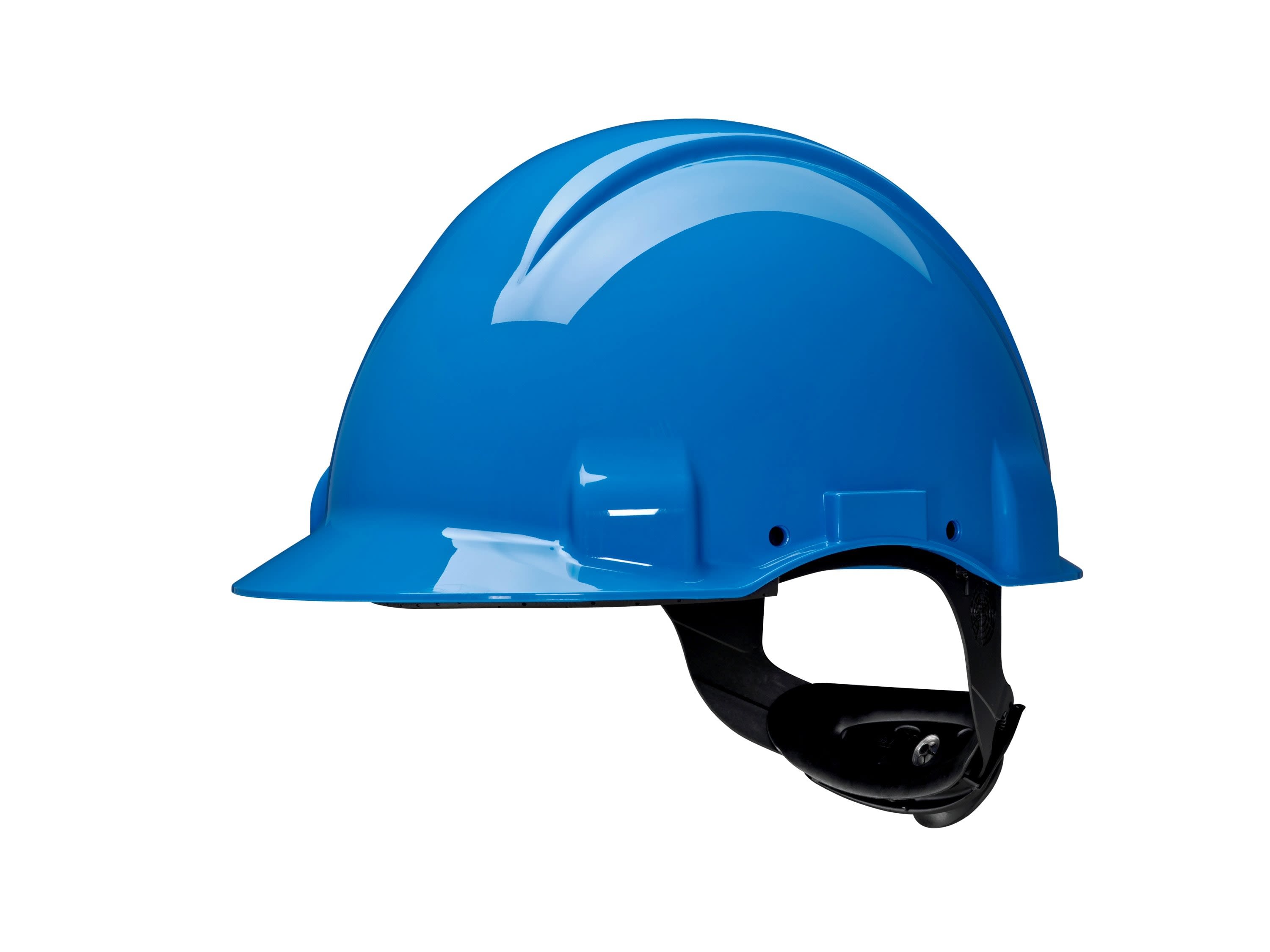 3M - Elmetto 3M™, Uvicator, cricchetto, non ventilato, dielettrico 440 V, fascia antisudore in plastica, blu, G3001NUV-BB