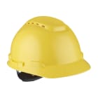 3M - Elmetto 3M™, cricchetto, ventilato, fascia antisudore in plastica, giallo, H700N-GU