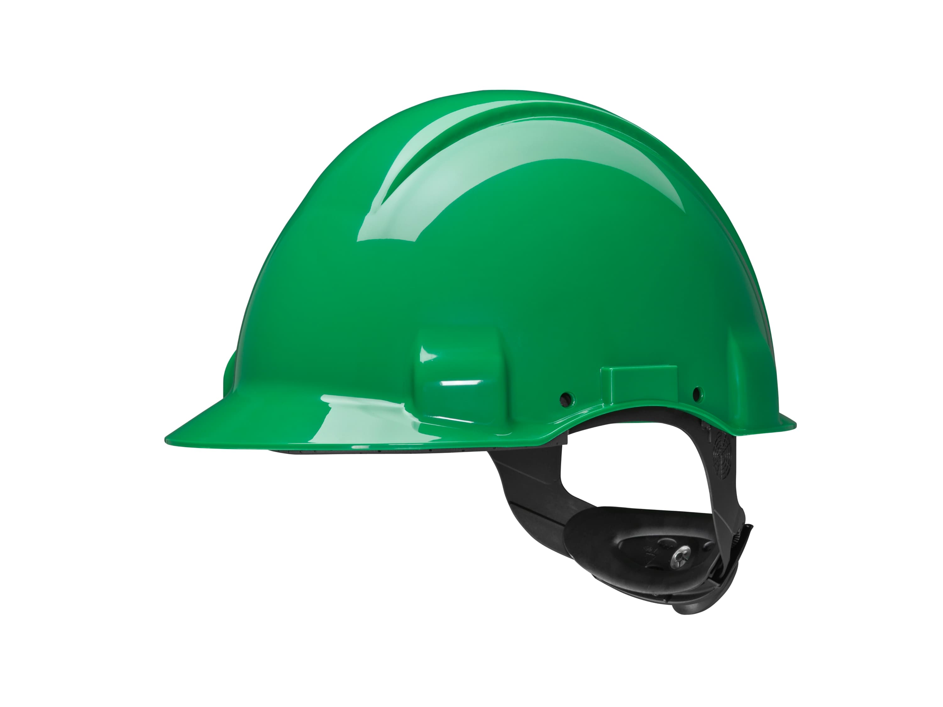 3M - Elmetto 3M™, Uvicator, blocco su perno, non ventilato, dielettrico 440 V, fascia antisudore in plastica, verde, G3001CUV-GP