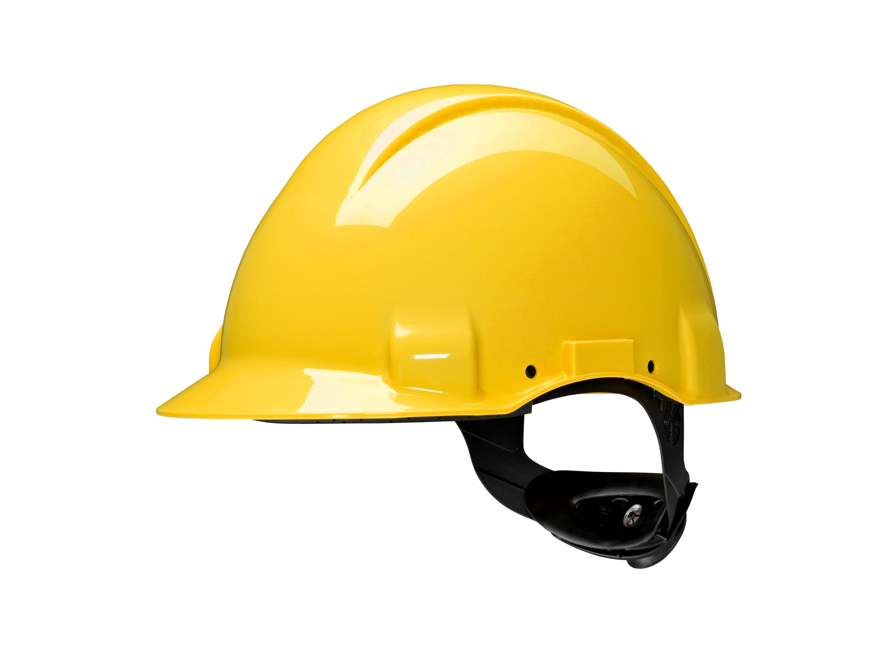 3M - Elmetto 3M™, Uvicator, cricchetto, non ventilato, dielettrico 440 V, fascia antisudore in plastica, giallo, G3001NUV-GU