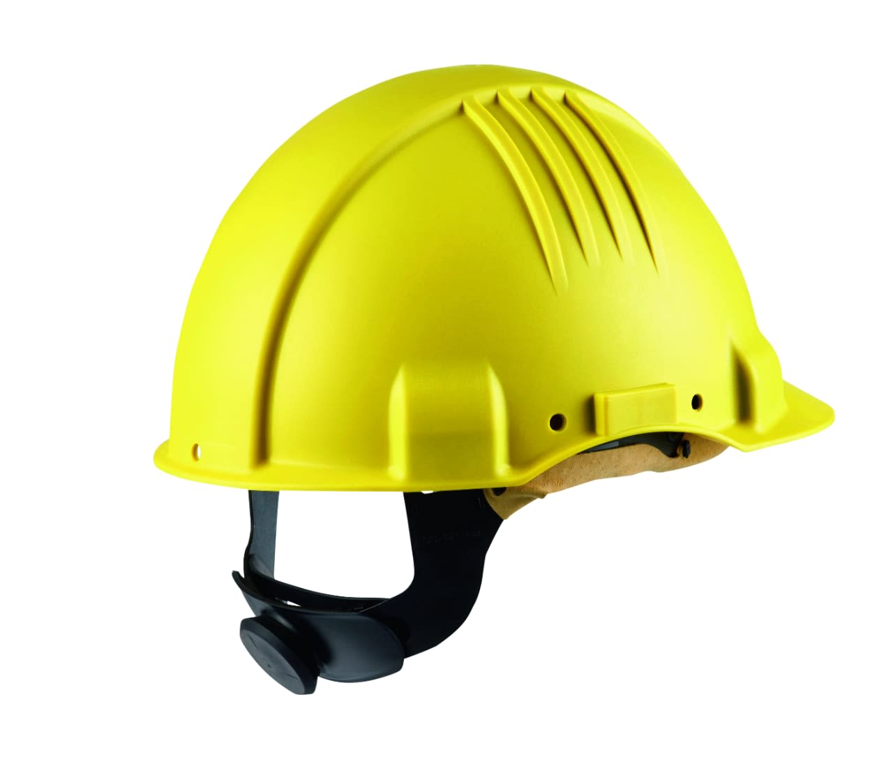 3M - Elmetto per alte temperature 3M™, cricchetto, non ventilato, dielettrico 1000 V, fascia antisudore in pelle, giallo, G3501M-GU