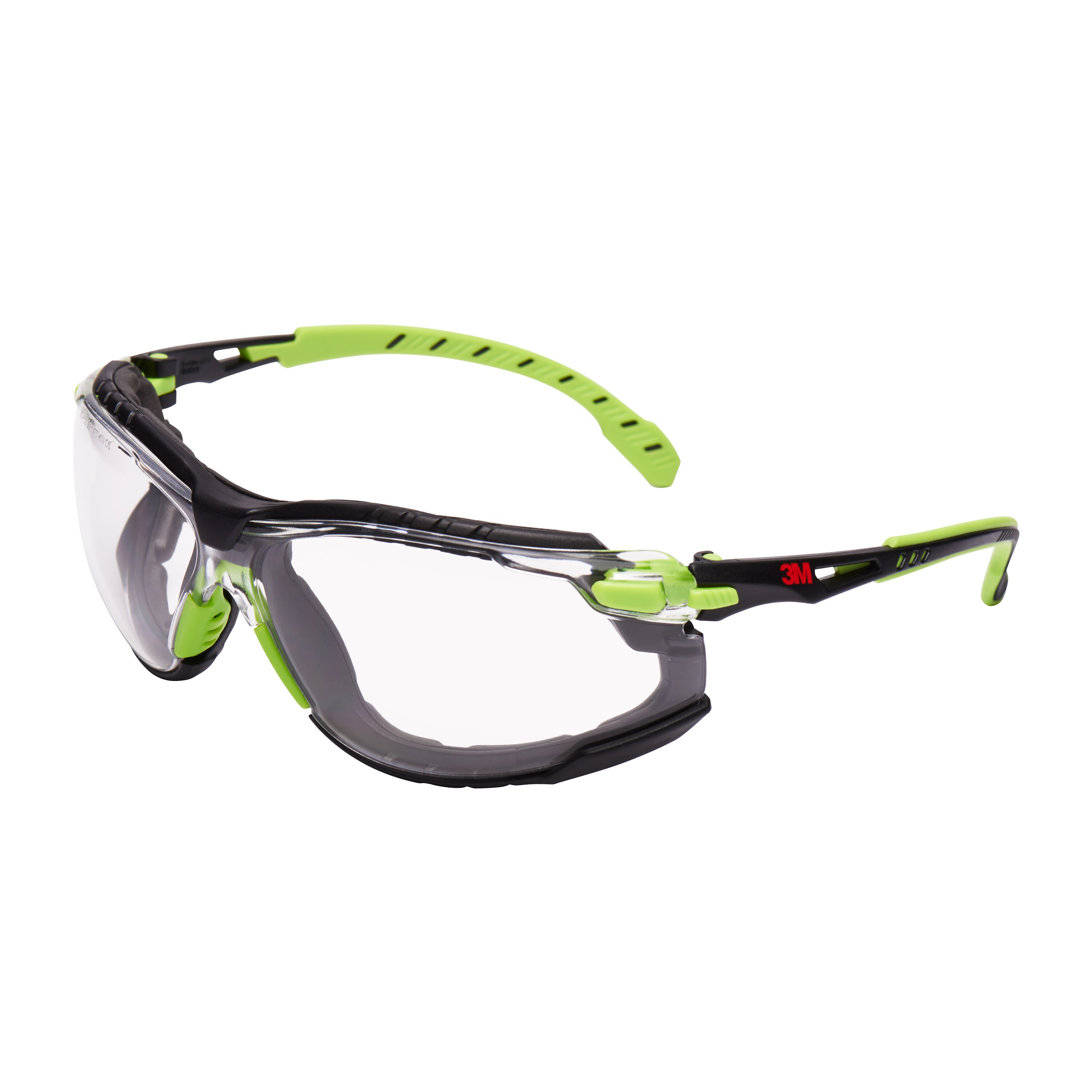 3M - 3M™ Solus™ 1000 Occhiali di protezione, montatura verde/nera, trattamento anti-appannamento/rivestimento antigraffio Scotchgard™ (KeN), lenti trasparenti, inserto in schiuma e cinturino, S1201SGAFKT-EU, 20/confezione