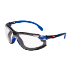 3M - 3M™ Solus™ 1000 Occhiali di protezione, montatura blu/nera, trattamento anti-appannamento/rivestimento antigraffio Scotchgard™ (KeN), lenti trasparenti, inserto in schiuma e cinturino, S1101SGAFKT-EU, 20/confezione
