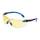 3M - 3M™ Solus™ 1000 Occhiali di protezione, montatura blu/nera, trattamento anti-appannamento/rivestimento antigraffio Scotchgard™ (KeN), lenti color ambra, S1103SGAF-EU, 20/confezione