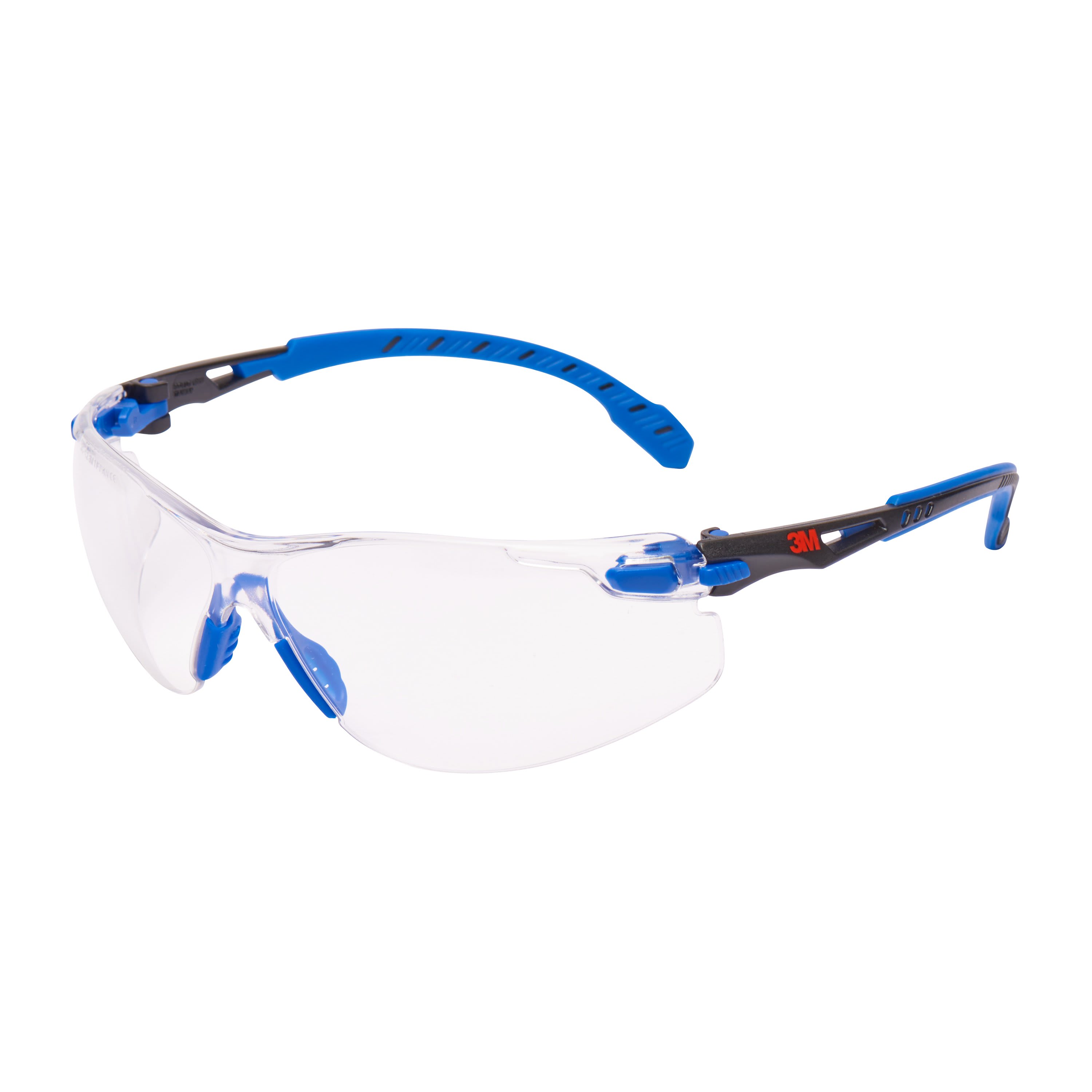 3M - 3M™ Solus™ 1000 Occhiali di protezione, montatura blu/nera, trattamento anti-appannamento/rivestimento antigraffio Scotchgard™ (KeN), lenti trasparenti, S1101SGAF-EU, 20/confezione