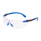 3M - 3M™ Solus™ 1000 Occhiali di protezione, montatura blu/nera, trattamento anti-appannamento/rivestimento antigraffio Scotchgard™ (KeN), lenti trasparenti, S1101SGAF-EU, 20/confezione