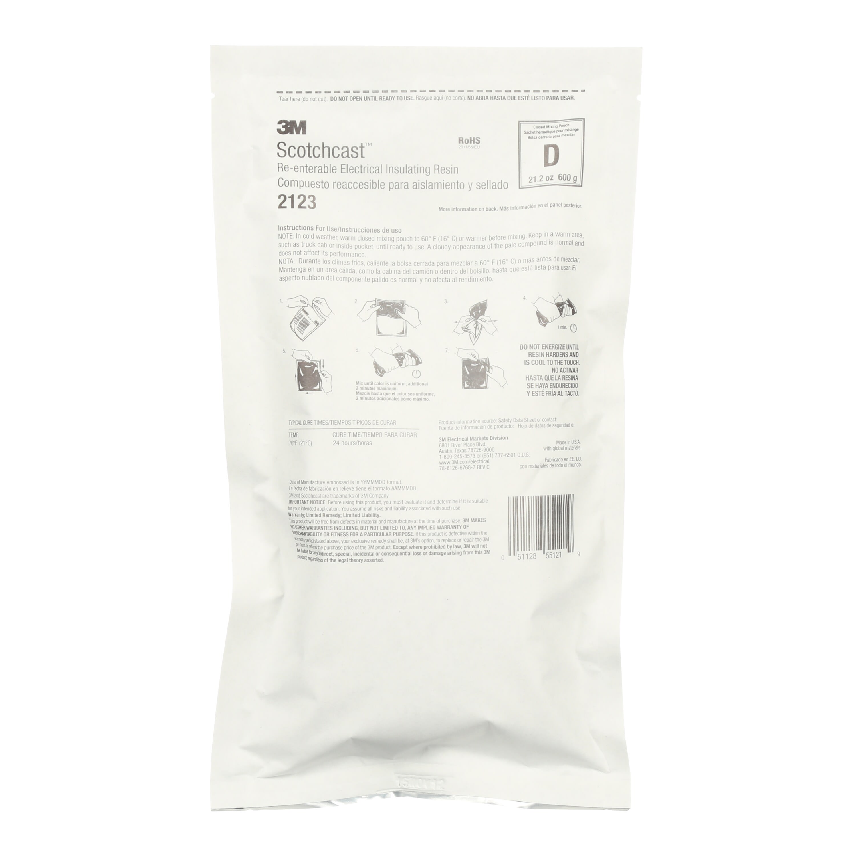 3M - Resina isolante riaccessibile 2123D 3M™ Scotchcast™ (601 g), 10 per confezione