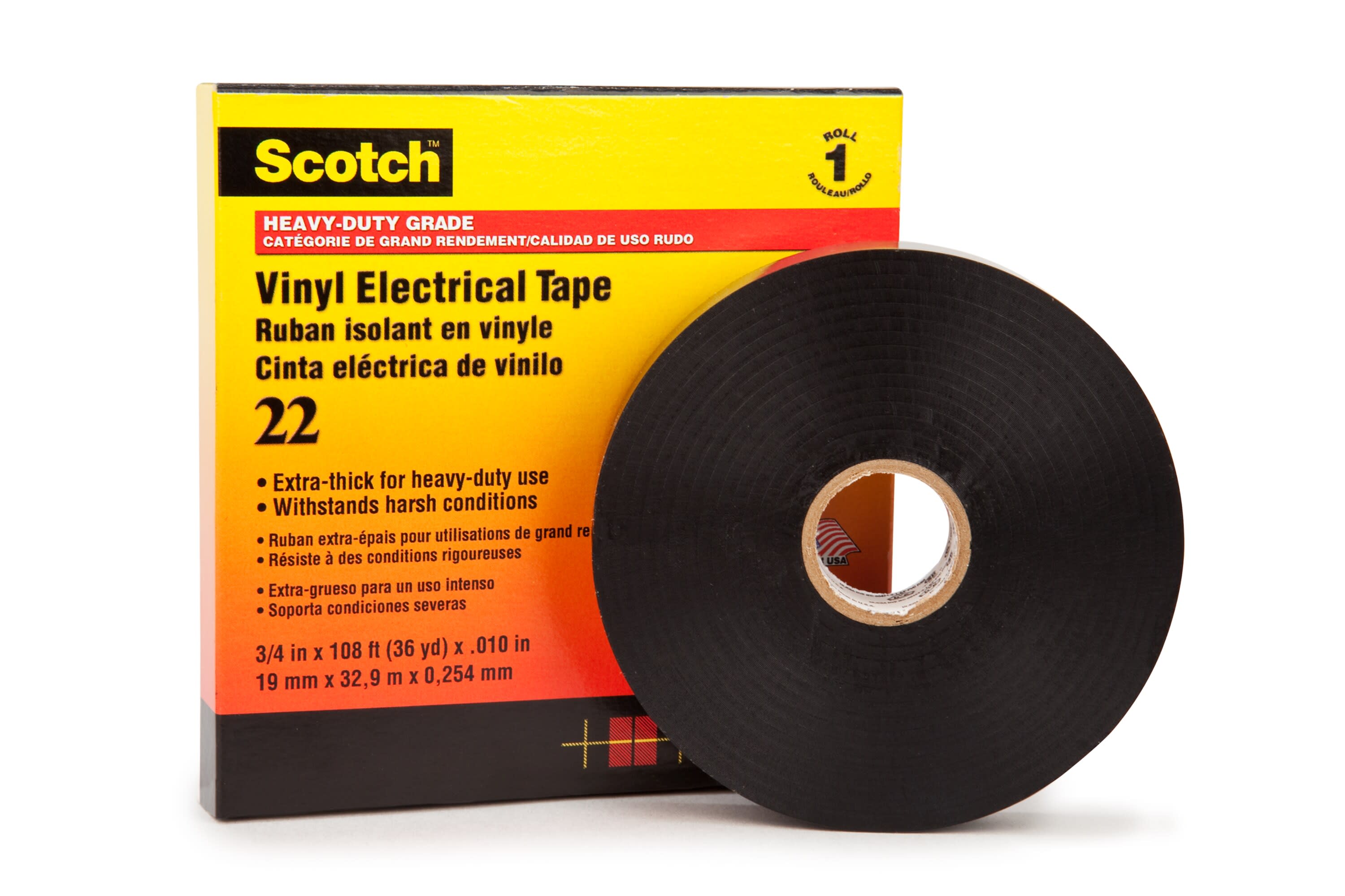 3M - Scotch™ 22 Nastro elettrico in vinile 19mm x 33m 7000031344