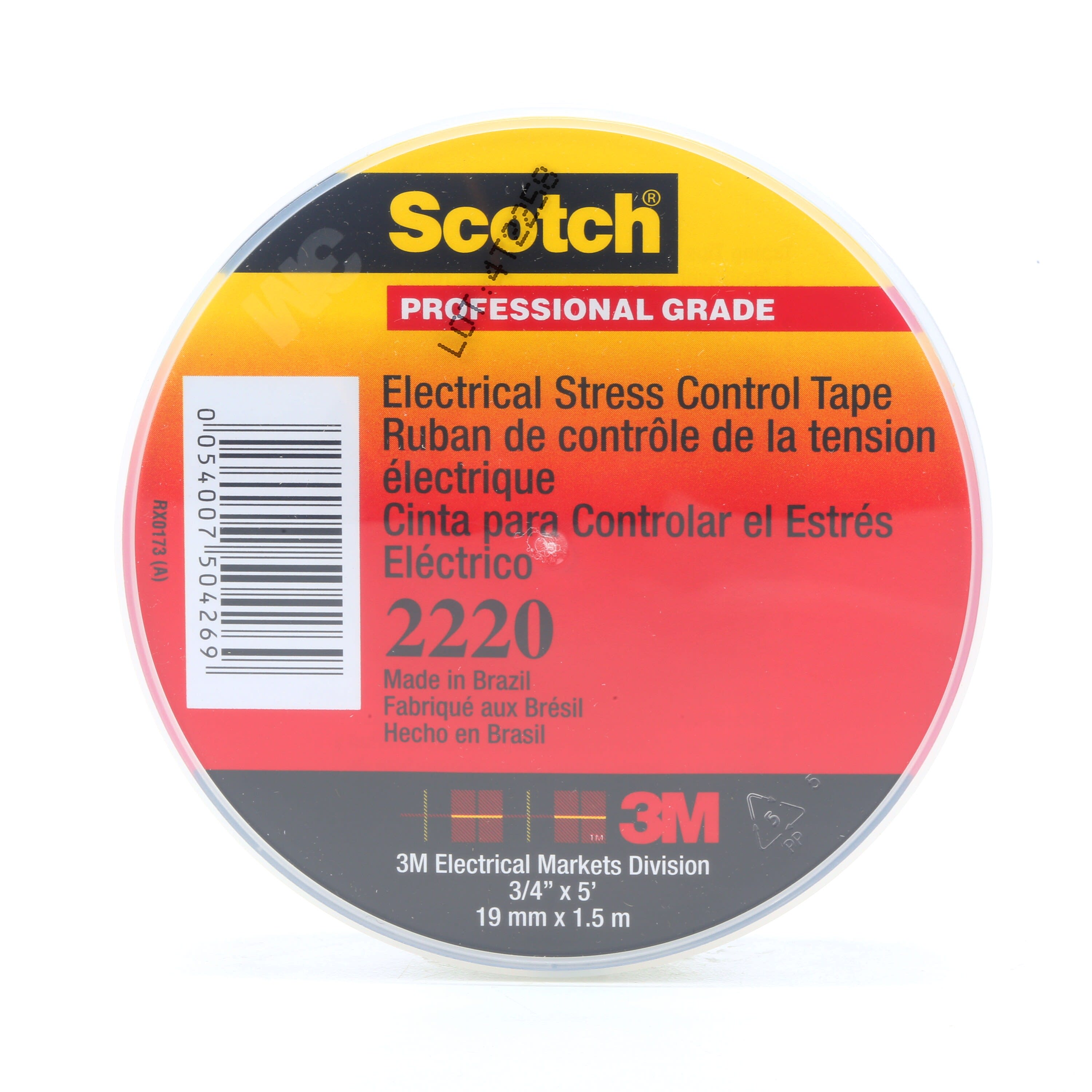 3M - Nastro isolante per il controllo dello stress Scotch® 2220, 19 mm x 2 m, 0.76 mm, 100 rotoli per confezione