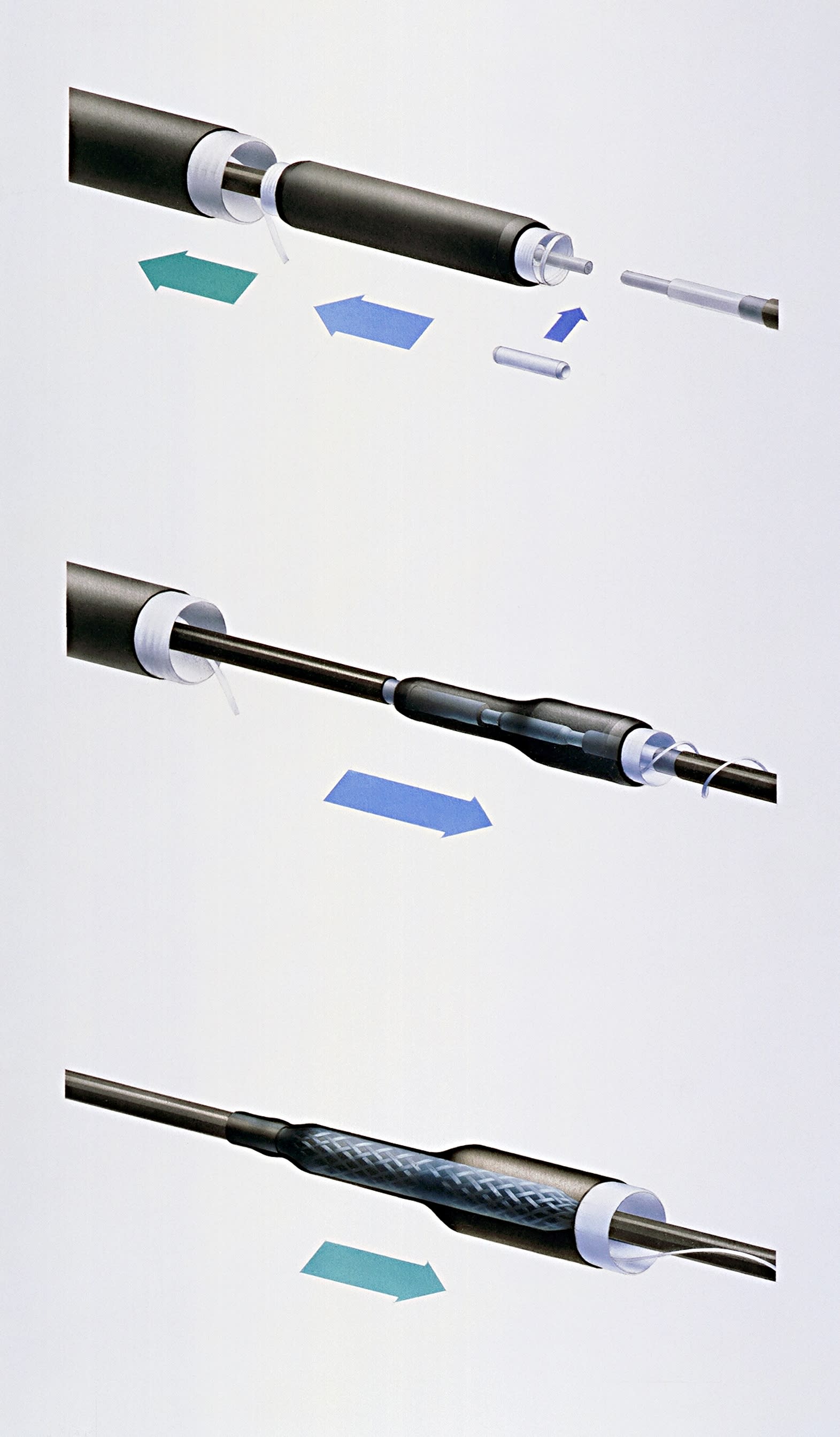 3M - Kit di giunzione in linea retraibile a freddo 3M™ QS1000 92-AG621-1 per cavo 1-core 6 / 10kV 185-240mm ^ 2; Cavo 8.7 / 15 kV 150-240 mm ^ 2