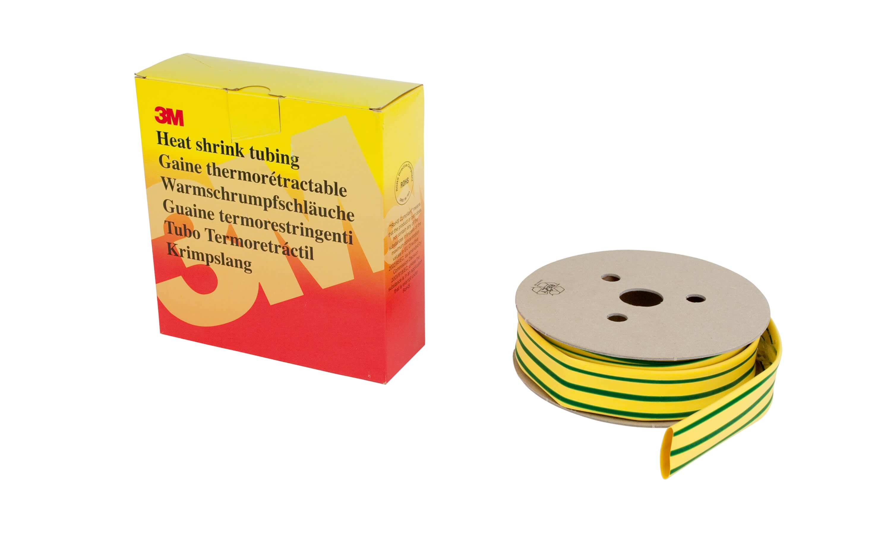 3M - Guaina termorestringente 3M™ HSR 9,5/4,8 mm strisce verde / giallo - dispenser da 7 mt