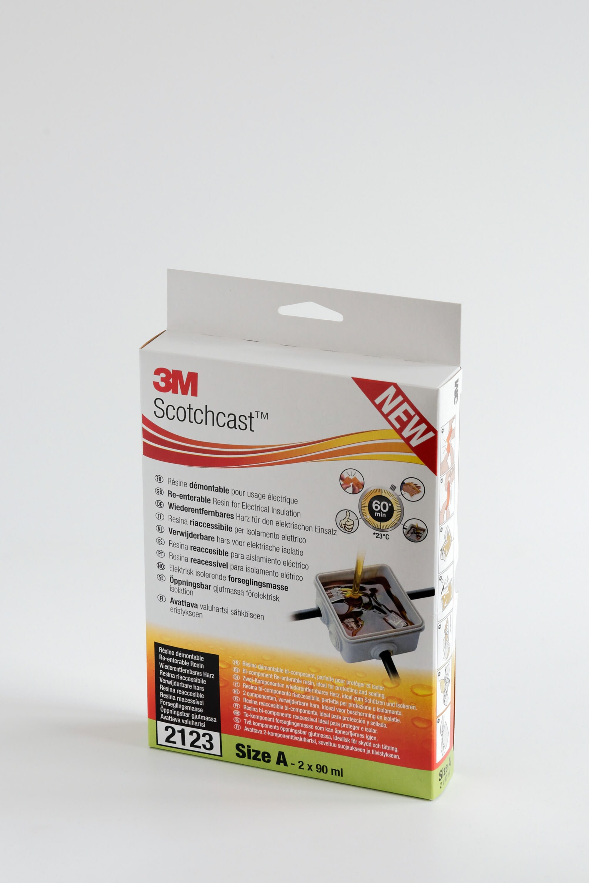 3M - 3M™ Scotchcast™ Resine riaccessibili per isolamento elettrico, SC 2123, Misura A, 90 ml, 10 cad./scatola