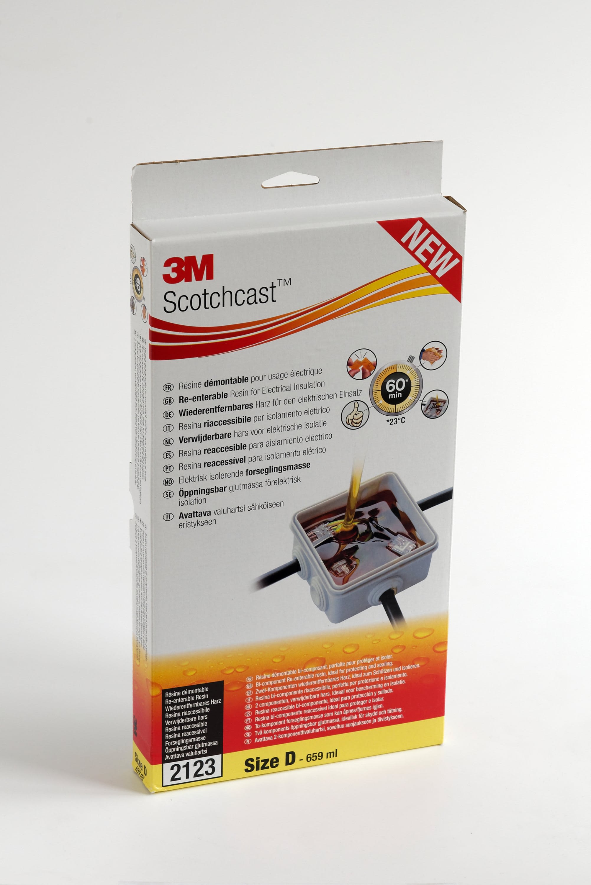 3M - 3M™ Scotchcast™ Resine riaccessibili per isolamento elettrico, SC 2123, Misura D, 659 ml, 10 cad./scatola