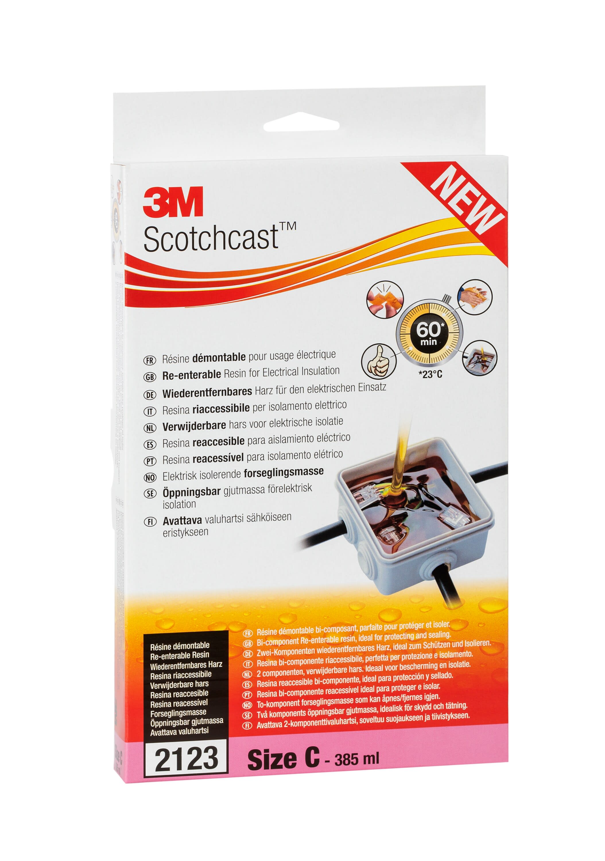 3M - Resine riaccessibili per isolamento elettrico 3M™ Scotchcast™, SC 2123, Misura C, 385 ml