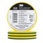 3M - 3M™ Temflex™ Nastro isolante in vinile 155, Verde/Giallo, 19 mm x 20 m