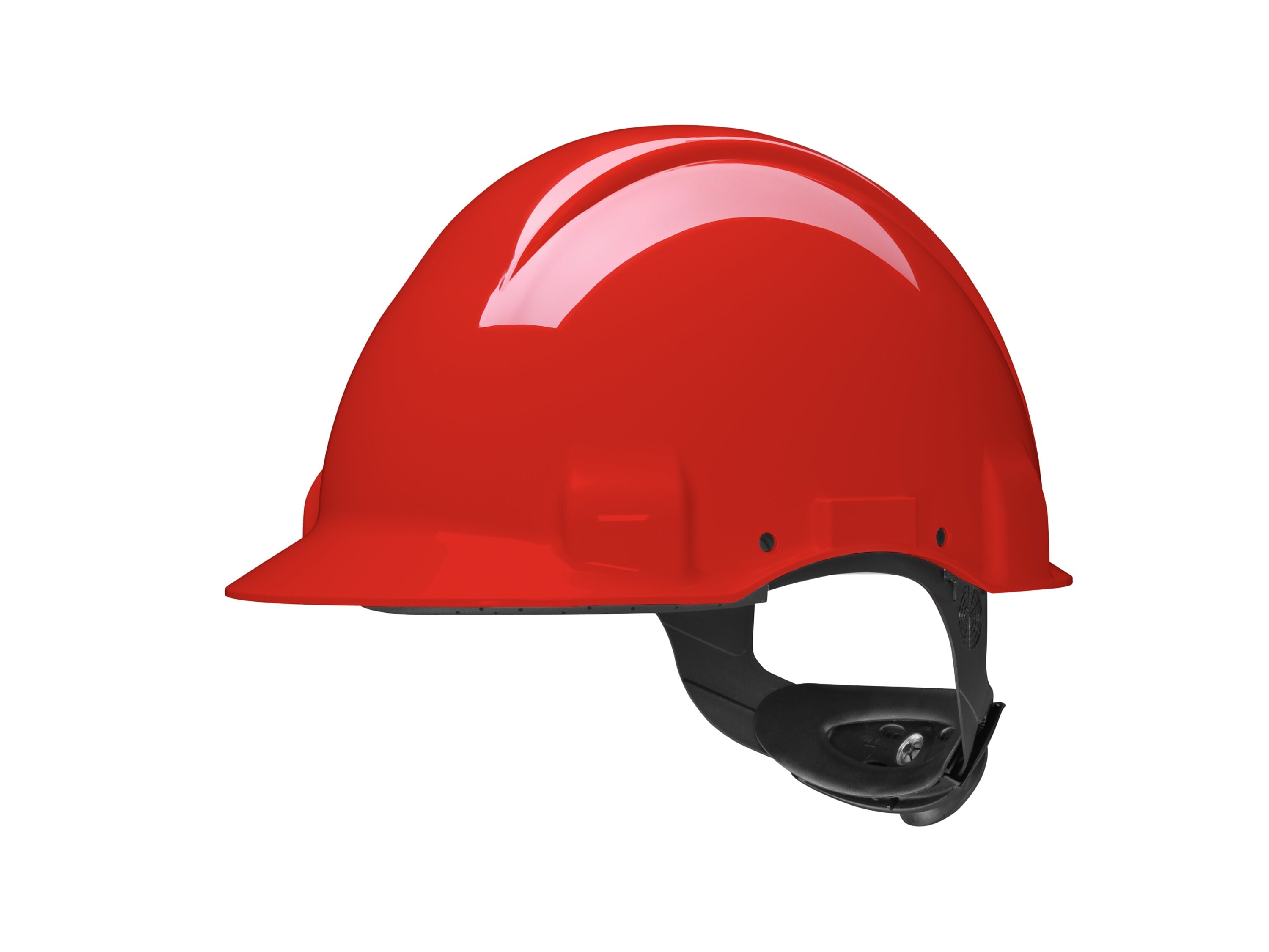 3M - Elmetto 3M™, Uvicator, blocco su perno, non ventilato, dielettrico 440 V, fascia antisudore in plastica, rosso, G3001CUV-RD