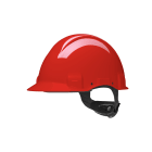 3M - Elmetto 3M™, Uvicator, blocco su perno, non ventilato, dielettrico 440 V, fascia antisudore in plastica, rosso, G3001CUV-RD