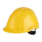 3M - Elmetto 3M™, Uvicator, blocco su perno, ventilato, fascia antisudore in pelle, giallo, G3000DUV-GU