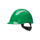3M - Elmetto 3M™, Uvicator, blocco su perno, non ventilato, dielettrico 440 V, fascia antisudore in plastica, verde, G3001CUV-GP
