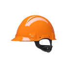 3M - Elmetto 3M™, Uvicator, blocco su perno, non ventilato, dielettrico 440 V, fascia antisudore in plastica, arancione, G3001CUV-OR
