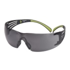 3M - 3M™ SecureFit™ 400 Occhiali di protezione, montatura nera/verde, antigraffio/anti-appannamento, lenti grigie, SF402AS/AF-EU