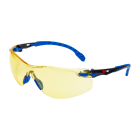 3M - 3M™ Solus™ 1000 Occhiali di protezione, montatura blu/nera, trattamento anti-appannamento/rivestimento antigraffio Scotchgard™ (KeN), lenti color ambra, S1103SGAF-EU, 20/confezione