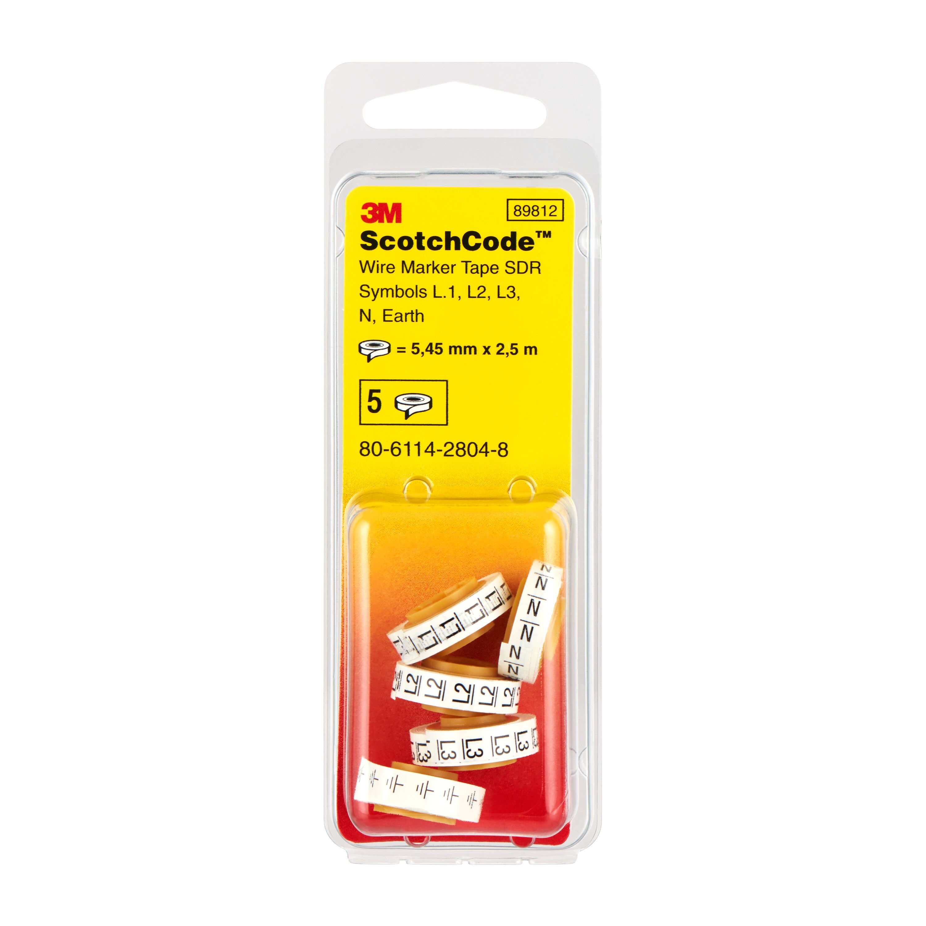 3M - Nastri di ricambio 3M™ ScotchCode™ SDR_SIMBOLI L1, L2, L3, N, Terra