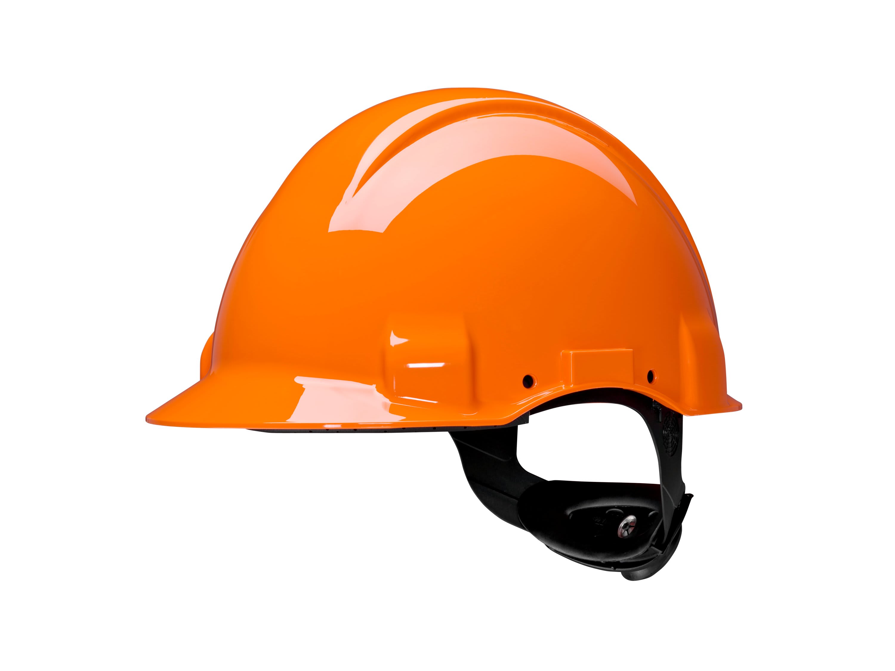 3M - Elmetto 3M™, Uvicator, blocco su perno, non ventilato, dielettrico 440 V, fascia antisudore in plastica, arancione, G3001CUV-OR