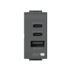 4BOX - USB CCA Pd 20w Bticino Livinglight Anthracite