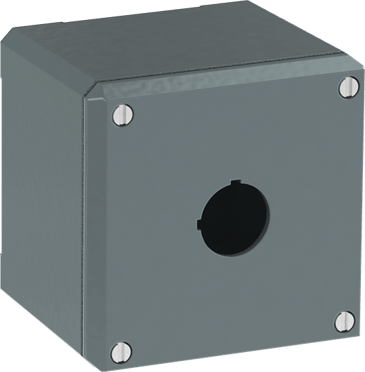 ABB - Enclosure metal 1 hole with pushbutton panel.