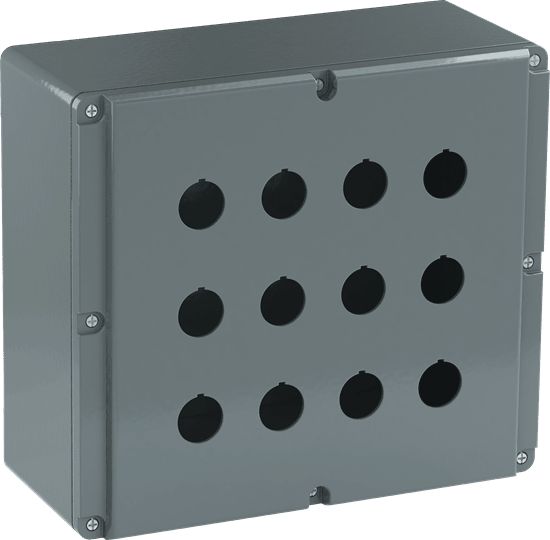 ABB - Enclosure metallica con 12 fori per pulsantiera, codice 080SP12.