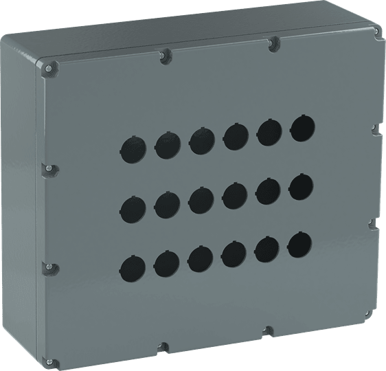 ABB - Enclosure 18 Holes 080SP18&Pulsantiera Metall 18 Fori