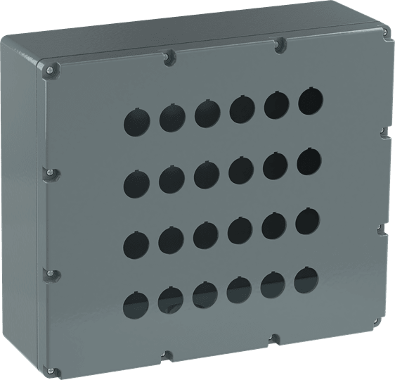ABB - Enclosure metallica con 24 fori per pulsantiera, codice 080SP24.