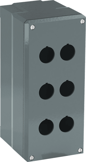 ABB - Enclosure metallica con 6 fori per pulsantiera, codice 080SP6.