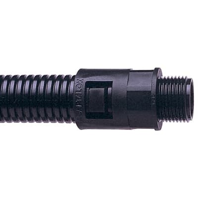 ABB - Raccordo diritto fisso NC21 M20 IP66 in PP nero per condutture. AL21/M20/PPA/BL