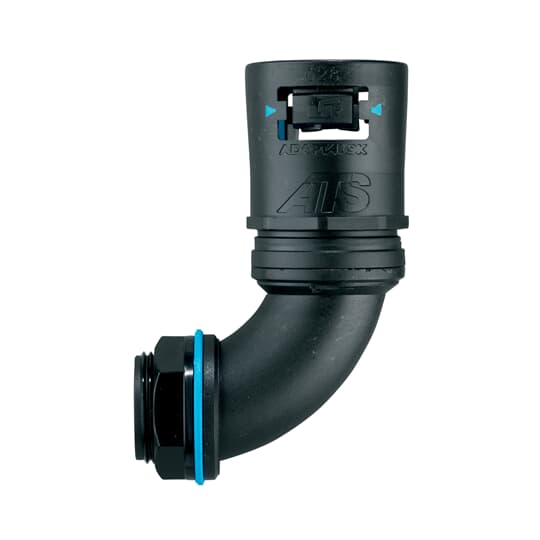 ABB - 13mm 90d elbow m16 male fitting black blue ip68/69.
