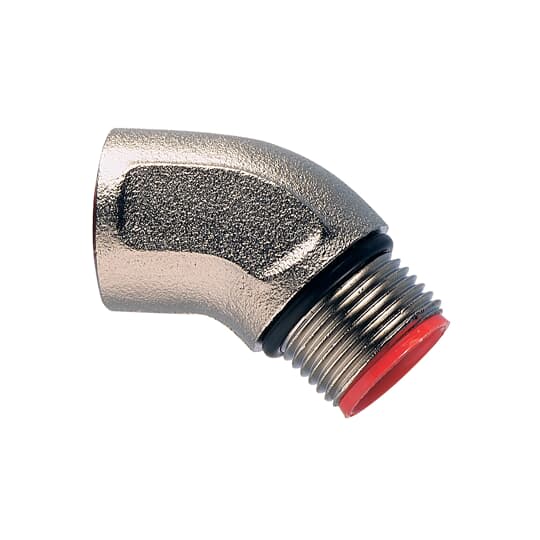 ABB - Curva 45 gradi M32 maschio - M32 femmina ottone nichelato per installazioni elettriche. B/M32/45