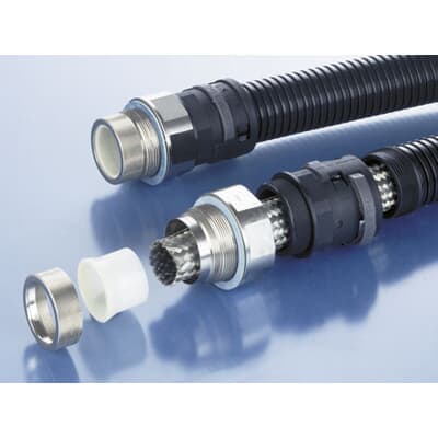 ABB - Adattatore EMC PG21 a maschio PG16 a femmina in alluminio-nichel IP68 per cono nero.