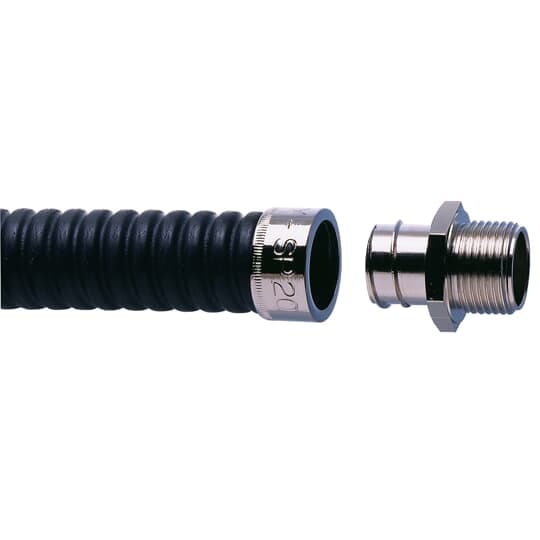 ABB - Raccordo diretto fisso NC40-M40 ottone nichelato con brida a saldare e staffa di supporto. SB40/M40/A