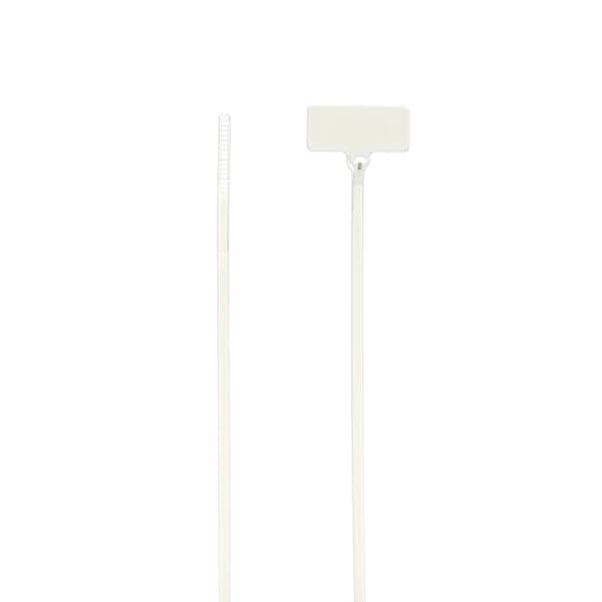 ABB - Cable tie 18lb 8in natural nylon with identification marker pad Tyrap identification 2.4x212 natural pack of 1000 pieces.