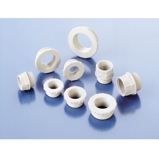 ABB - Thread reducer PG16/PG13.5 in PA6 gray material for male-female connection.