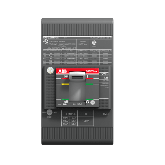 ABB - XT1H 125 TMF 125-1250 3p F UL/CSA - Affidabile e sicuro, il XT1H 125 TMF 125-1250 3P F UL/CSA è la soluzione ideale per le tue esigenze elettriche.