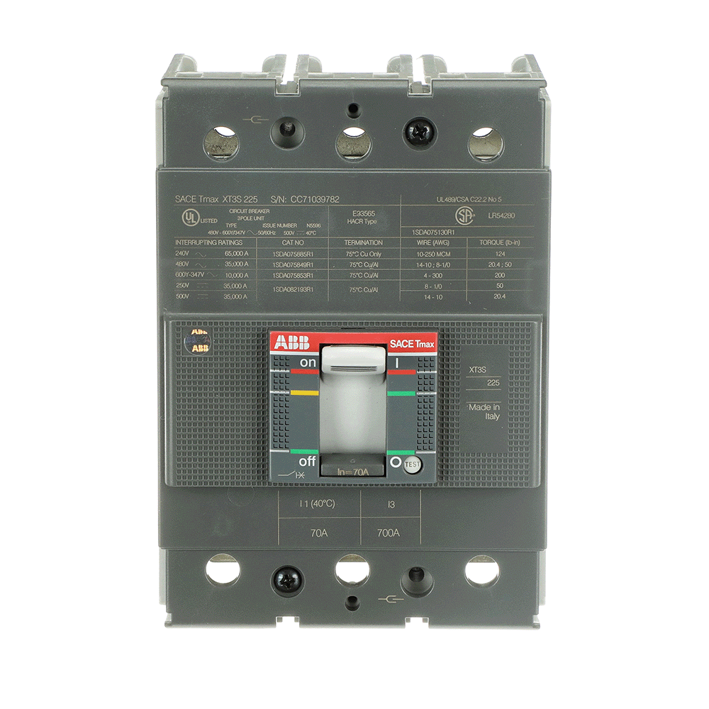ABB - XT3S 225 TMF 70-700 3p F UL/CSA - Affidabile e sicuro, il XT3S 225 TMF 70-700 3P F UL/CSA è la scelta ideale per le tue esigenze elettriche.