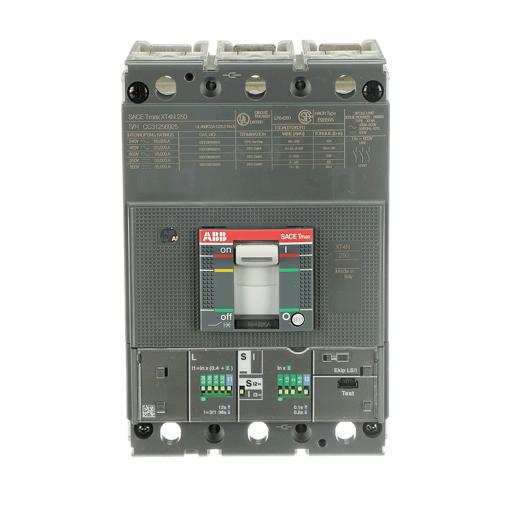 ABB - XT4N 250 EKIP DIP LS/I IN=225A 3P F UL CSA