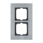 ABB - 1722-860 Cover Frame 2-gang in acciaio inox per cornici Carat doppie.