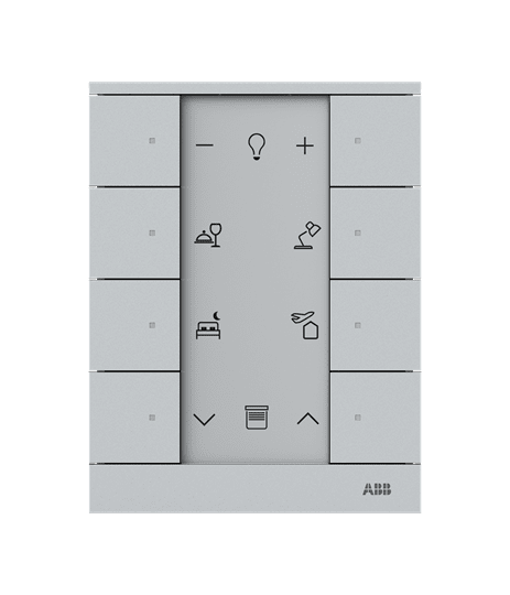 ABB - Controllo 8 gang argento TENTON 8 puls. Silver SB-F-8.0.1-83.